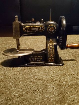 Antique Stitchwell Toy Sewing Machine Cast Iron