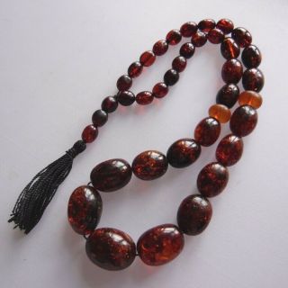 Antique Natural Cognac Baltic Amber Prayer Beads Komboloi Tasbih Masbaha Rosary