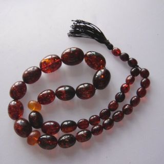 Antique Natural Cognac Baltic Amber Prayer beads komboloi tasbih masbaha Rosary 3