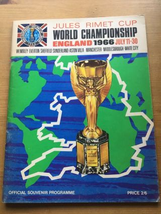 Vintage Jules Rimet World Cup Championship Souvenir Programme England 1966