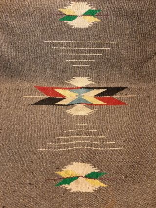 Vintage Native American Wool Blend Table Runner Rug