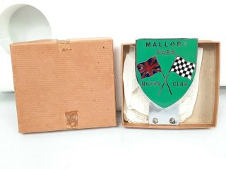 Nos 1950s Vintage Mallory Park Motor Club Car Badge By Butler In Orig Box Rare