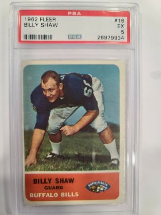 1962 Fleer Football Billy Shaw Rc Psa Ex 5