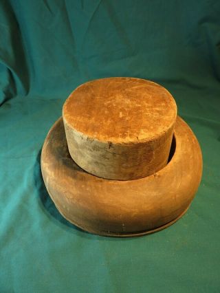 Antique Hat Block Form Millinery Industrial Mold Wood Form  9
