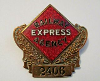 Rare Vintage Rea Railway Express Agency Railroad Employee Low Number Shirt Badge