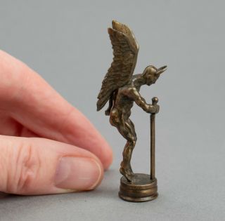 Small Solid Bronze Miniature Fallen Angel Devil Sculpture Pipe Tamper Signed