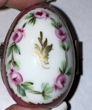 Vintage Limoges Egg - Shaped Trinket Box