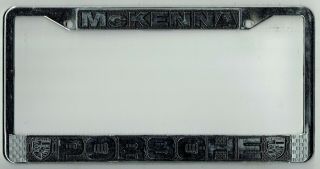 Norwalk California Mckenna Porsche Vintage European Dealer License Plate Frame
