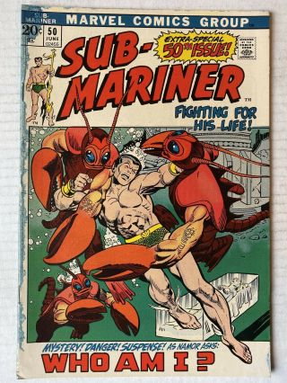 Sub Mariner 50 June 1972 Vintage Marvel Comics 1st Appearance Of Namorita