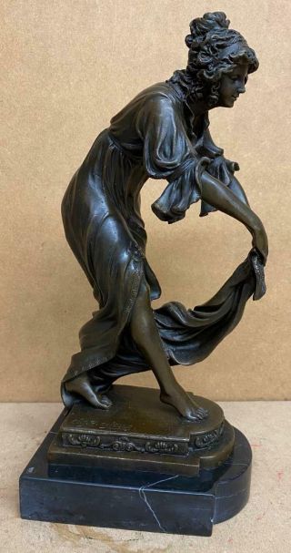 Art Deco Style Bronze Dancing Lady - Signed After 