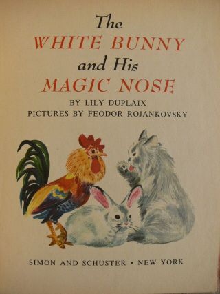Vintage Little Golden Book THE WHITE BUNNY AND HIS MAGIC NOSE 