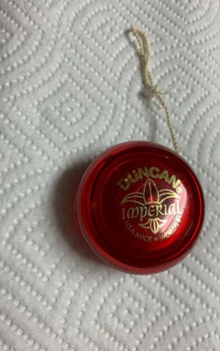 Vintage Duncan Yo - Yo Hyper Imperial Bright Red Acrylic - Htf