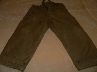 Vtg 40s Wwii Ww2 Us Navy Mens Med Deck Bibs Wool Lined Overalls Coveralls