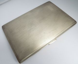 Handsome Large Sized Heavy English Antique 1946 Sterling Silver Cigarette Case