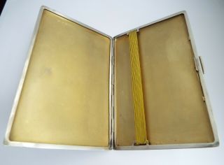 HANDSOME LARGE SIZED HEAVY ENGLISH ANTIQUE 1946 STERLING SILVER CIGARETTE CASE 2