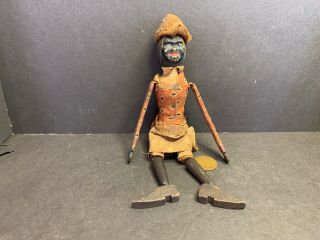 Antique Black Americana Folk Art Jigging Figure,  Doll