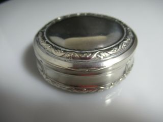 Solid Silver German 800 Round Snuff Or Pill Box By Lutz & Weiss 1900 