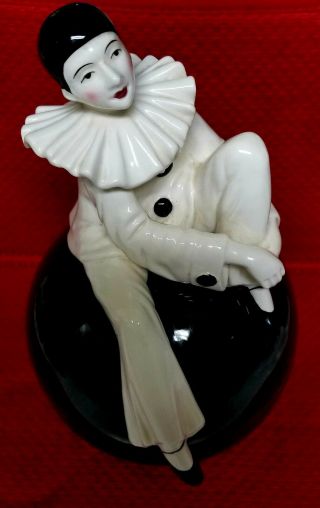 Vintage Sigma Taste Setter Pierrot Mime Clown Ceramic Dish Bowl Art Deco Decor