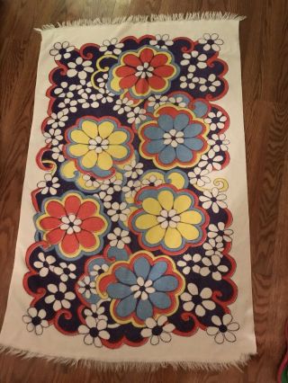 Vintage 1970’s Groovy Flower Power Cannon Beach Cotton Towel