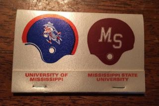 Ole Miss Col.  Reb & Mississippi State Matchbook Vintage Amory Ms