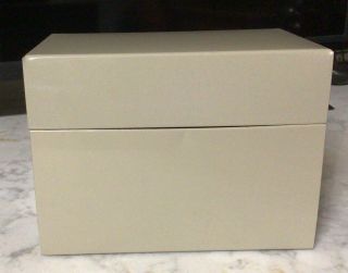 Vintage Metal 4 " X 6 " Index Card/recipe File Box With Cards And Index