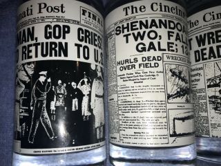 Set of 5 Vintage Drinking Glasses Advertising The Cincinnati Post Newspaper Ads 2