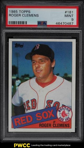 1985 Topps Roger Clemens Rookie Rc 181 Psa 9