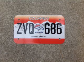 Colorado - Denver Broncos Country - Motorcycle License Plate - Football