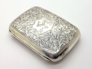 1916 Isle Of Man Sterling Silver Cigarette Case Birmingham By Smith And Bartlam