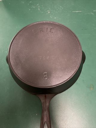 Restored Antique GRISWOLD Cast Iron SKILLET Frying Pan 8 ERIE Circa 1887 2