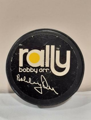 Vintage 1970 Bobby Orr Rally Hockey Puck Boston Bruins