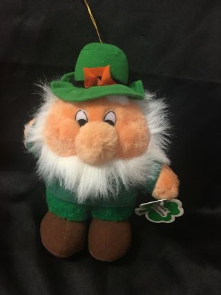 Vintage St Patricks Leprechaun Plush Toy Kiddiefun Dublin Tall 9