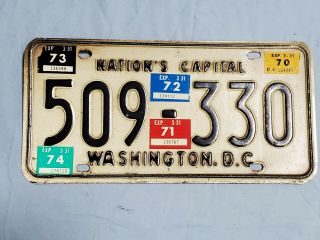 Vintage 1968 - 1974 Washington D.  C.  License Plate