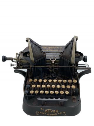 Oliver Typewriter No 3.  Olive Green Antique Typewriter.  Circa 1900’s