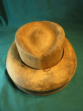 Antique Hat Block Form Millinery Industrial Mold Wood Form 10