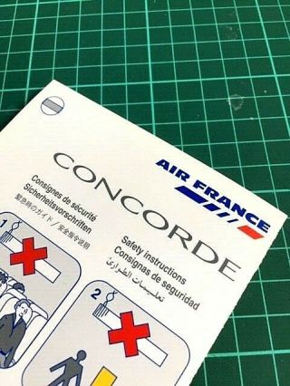 Air France Concorde Safety Card / Unique