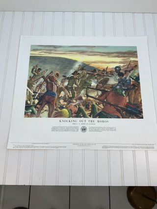 Department Of The Army Poster " Knocking Out The Moros” Vintage