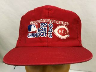 Vintage 1990 Cincinnati Reds World Series Champs Snapback Hat Cap