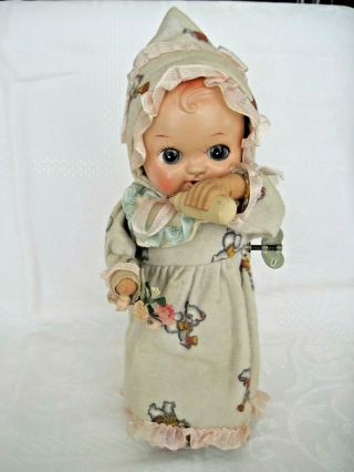 Vintage Musical My Mama Wind - Up Doll Japan Tin & Celluloid