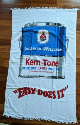 Vintage Sherwin Williams " Kem - Tone " Beach Towel 36 " X 56 "