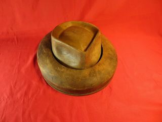 Antique Hat Block Form Millinery Industrial Mold Wood Form  7