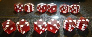 Set Of 6 Vintage Loaded 3/4 " Casino Dice - Tops & Bottoms - - Collectors