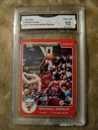 Rare 1984 Star Michael Jordan 101 Autographed Rookie Reprint Basketball Card