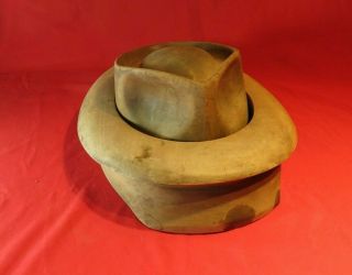 Antique Hat Block Form Millinery Industrial Mold Wood Form  5