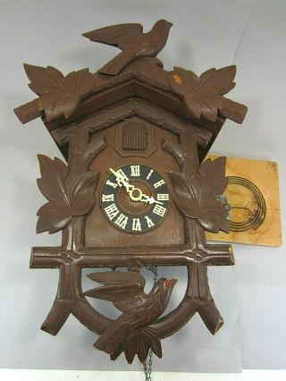 Vintage German Cuckoo Clock For Repair Or Parts