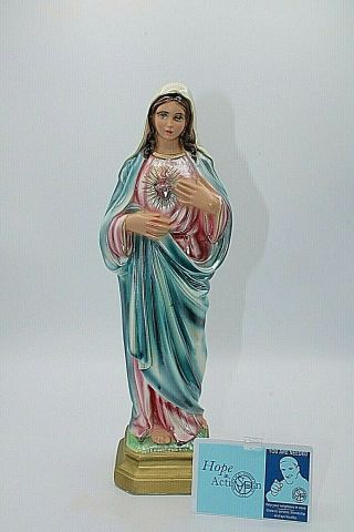 Vintage Columbia Statuary Sacred Heart Virgin Mary Chalkware Religious Statue