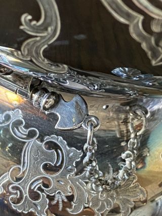 Victorian Antique Spirit Kettle Silver Plate Tea Pot on Tilting Stand w/ Burner 3