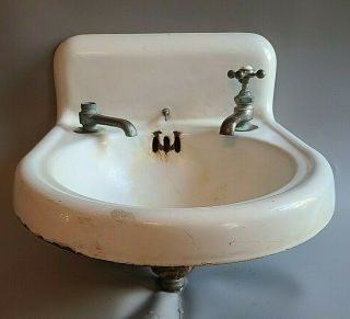 1918 Antique American Standard Sink Cast Iron Porcelain Sm