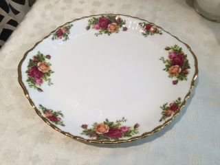 Vintage Royal Albert England Old Country Roses Tab Handle Cake Plate