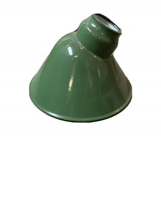 Benjamin Vintage Green Angled Porcelain Enamel Industrial Light Lamp Shade
